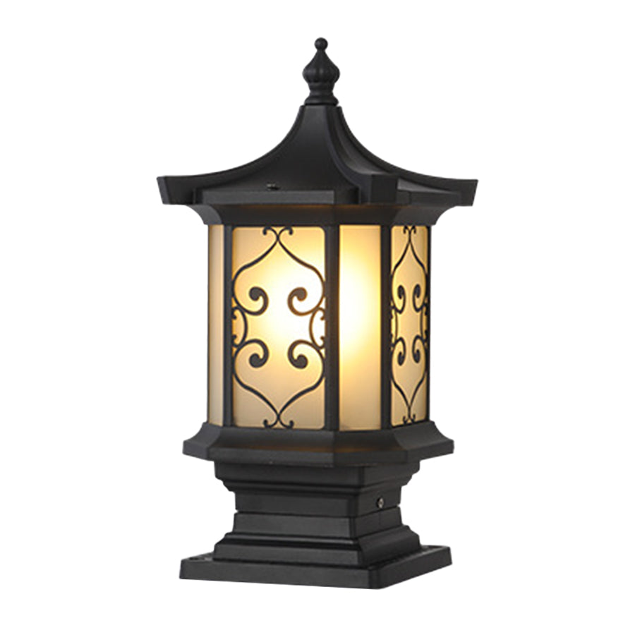 Outdoor gate pillar lights with dimensions, perfect for precise and stylish garden lighting setups.