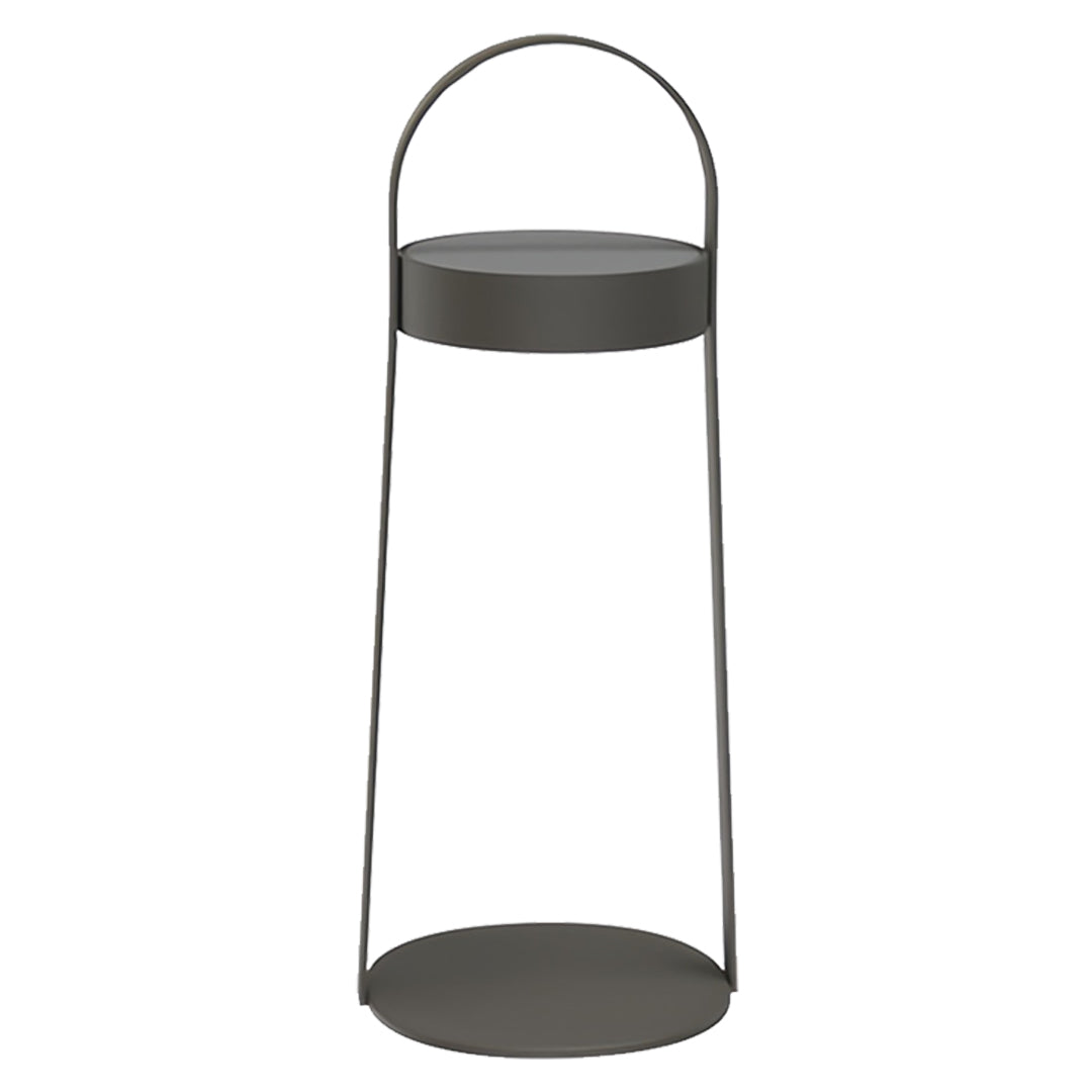 Black and white slim outdoor landscaping lighting lantern with modern cylindrical form.