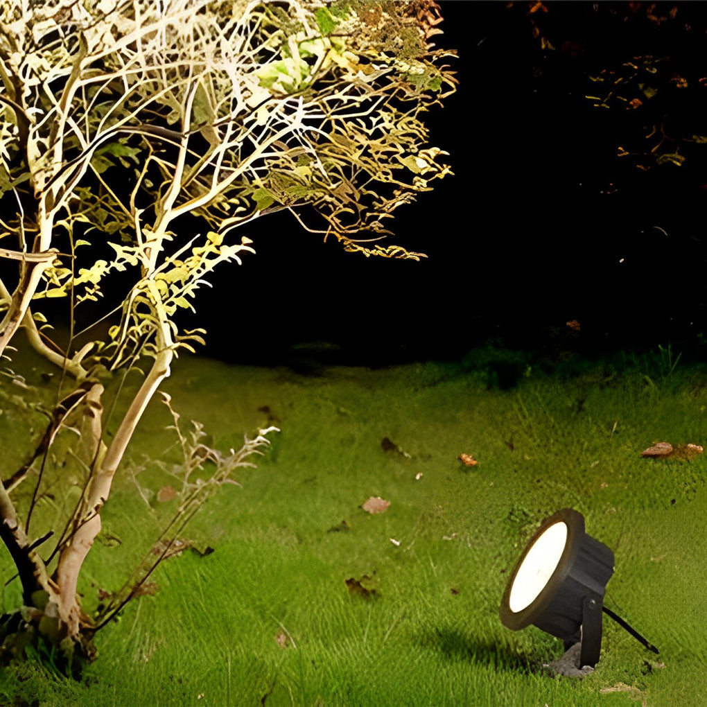 Outdoor LED spotlights energy efficient landscape lighting offers adjustable beams for precise garden and yard illumination.