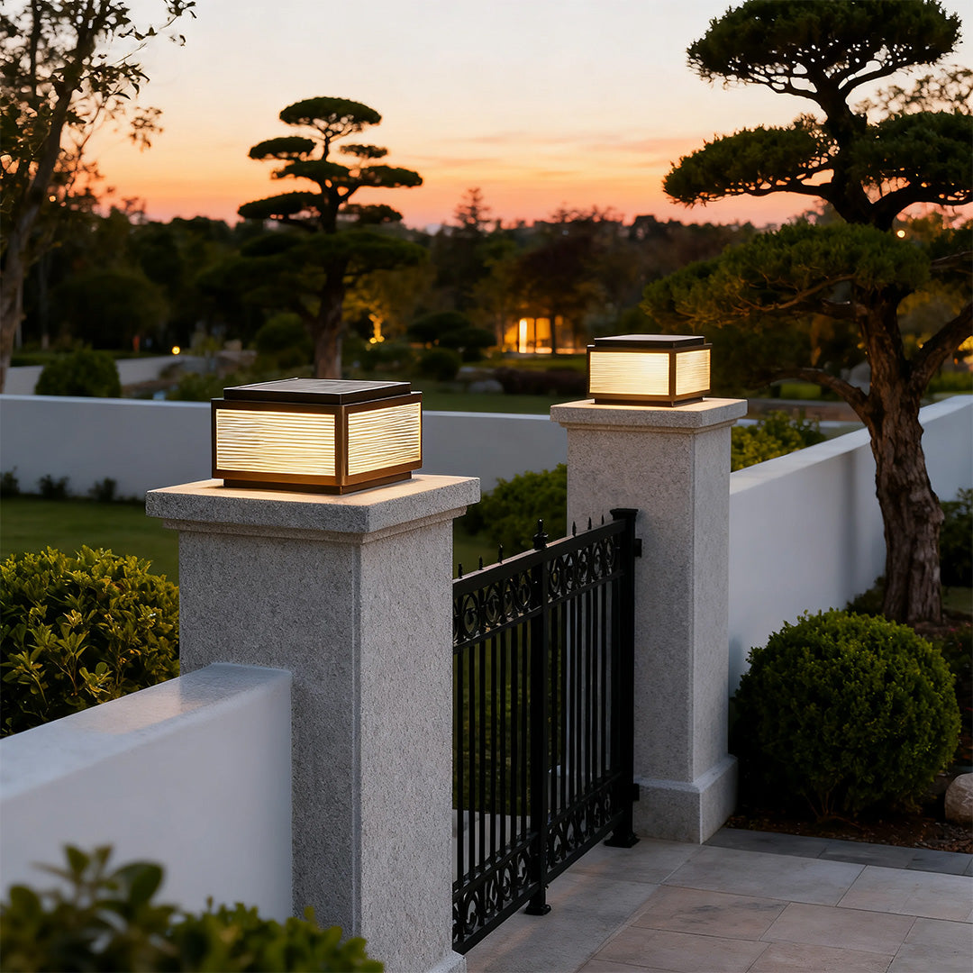 Illuminate your outdoor spaces with waterproof outdoor patio pillar lights, designed for gate columns and providing stylish, durable, and long-lasting illumination.