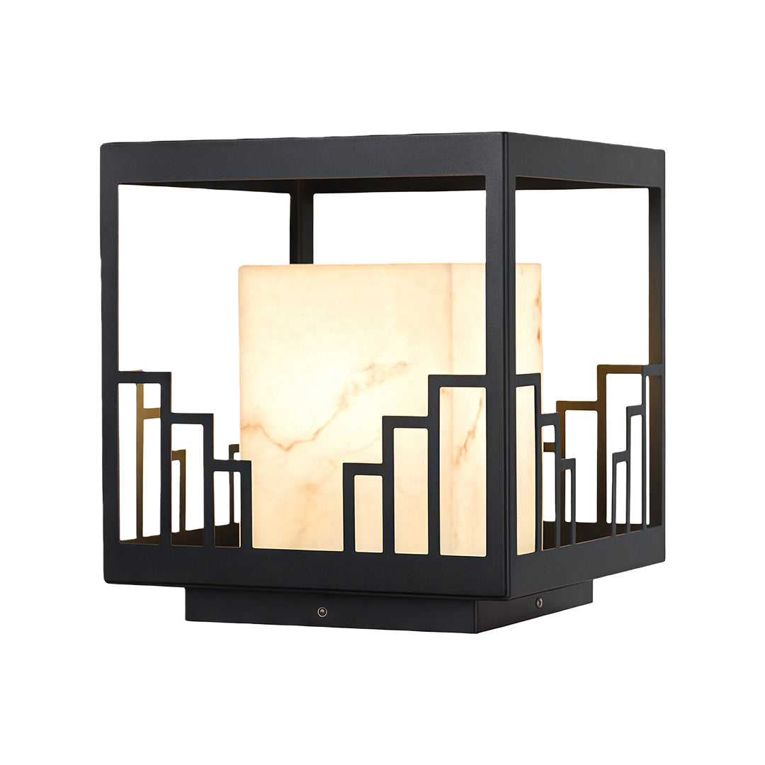Outdoor pillar light with decorative skyline cage adds architectural charm and warm ambient lighting to gates, gardens, and pathways.