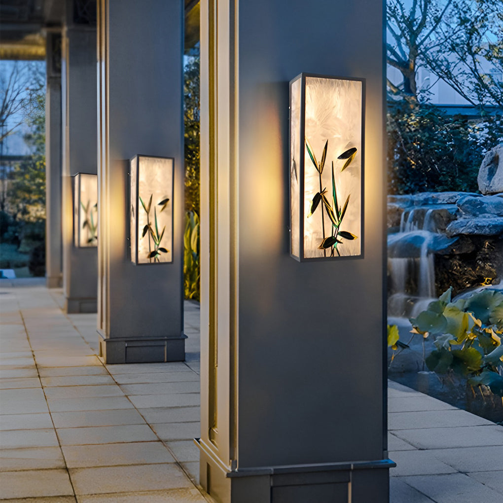 Architectural outdoor retaining wall light design on exterior wall