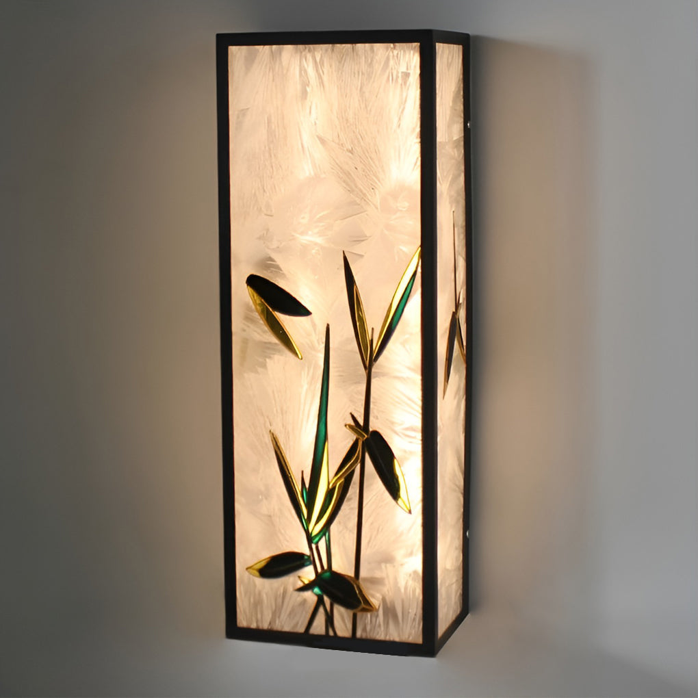 Outdoor retaining wall light glass panel close-up detail