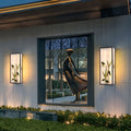Outdoor retaining wall light installed on modern landscape wall