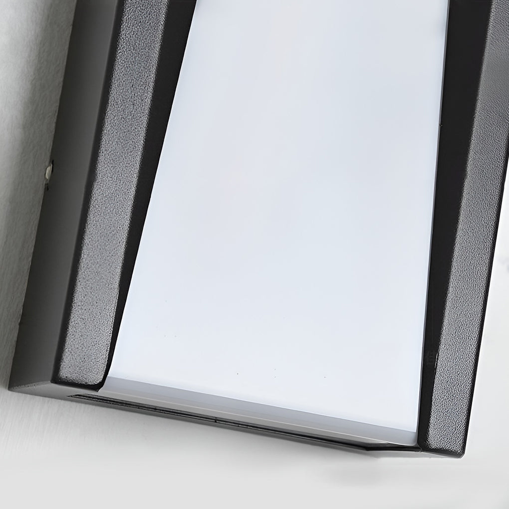 Outdoor wall light with textured metal finish close-up