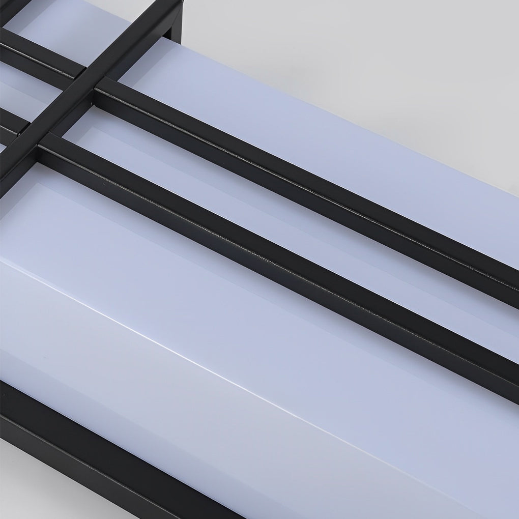 Outdoor wall sconce black with minimalist design, mounted on a concrete wall.