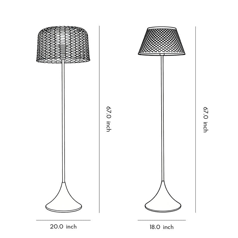 Outdoor waterproof floor lamps dimension diagram illustrating lamp height and base width for outdoor installation reference.