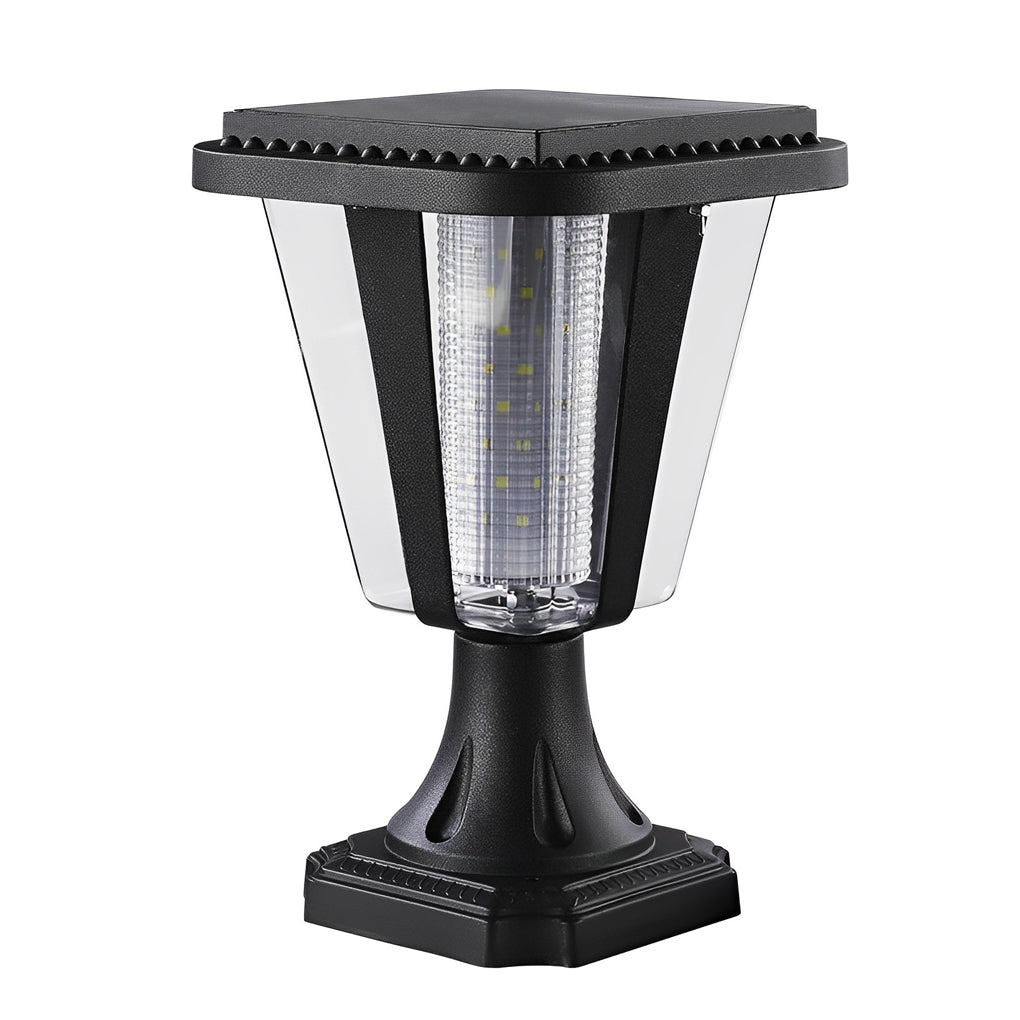 Outdoor waterproof post lamp displayed on a white background, showcasing modern design.