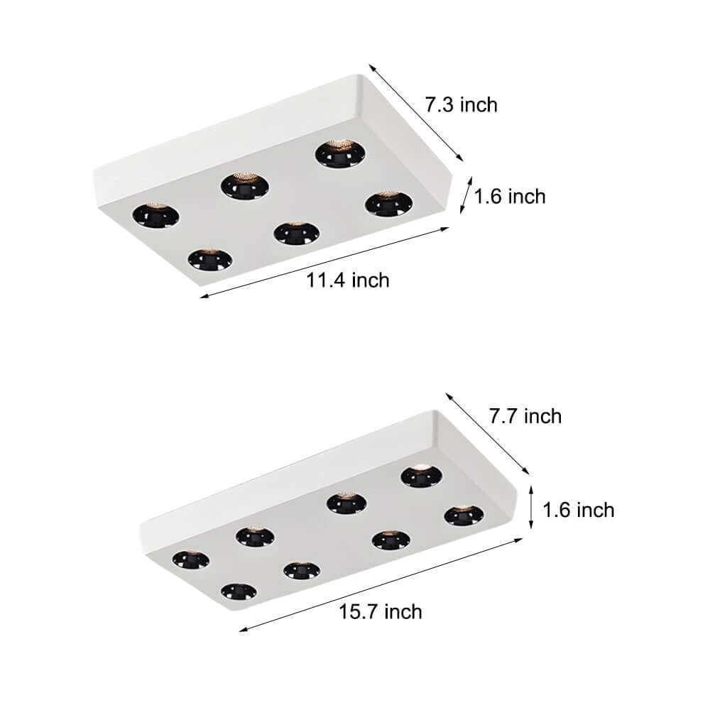 Peg Rectangular 6/8 - Light White LED Flush Mount Light
