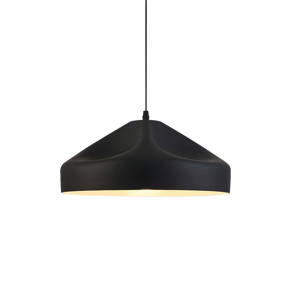 Pleat Box LED Pendant Light 1 - Light Black/White Aluminum Hanging Lamp