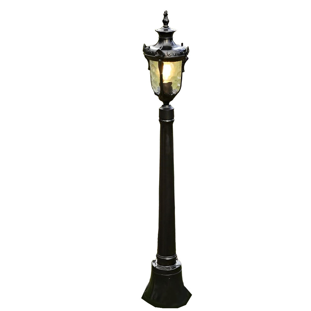 Poles for yard lights dimensions, front view with size specifications.