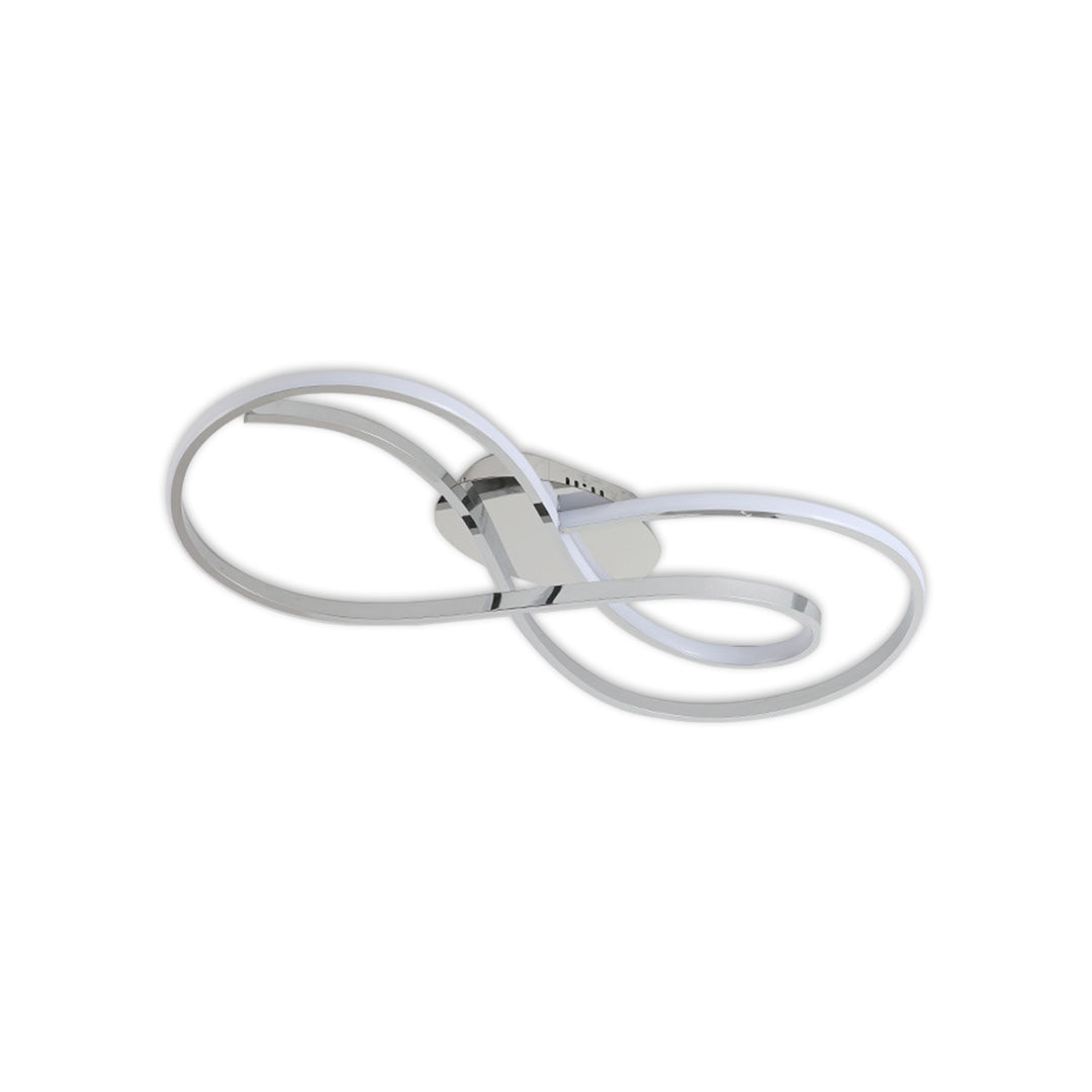 Art deco ceiling light flush mount with polished chrome in infinity shape