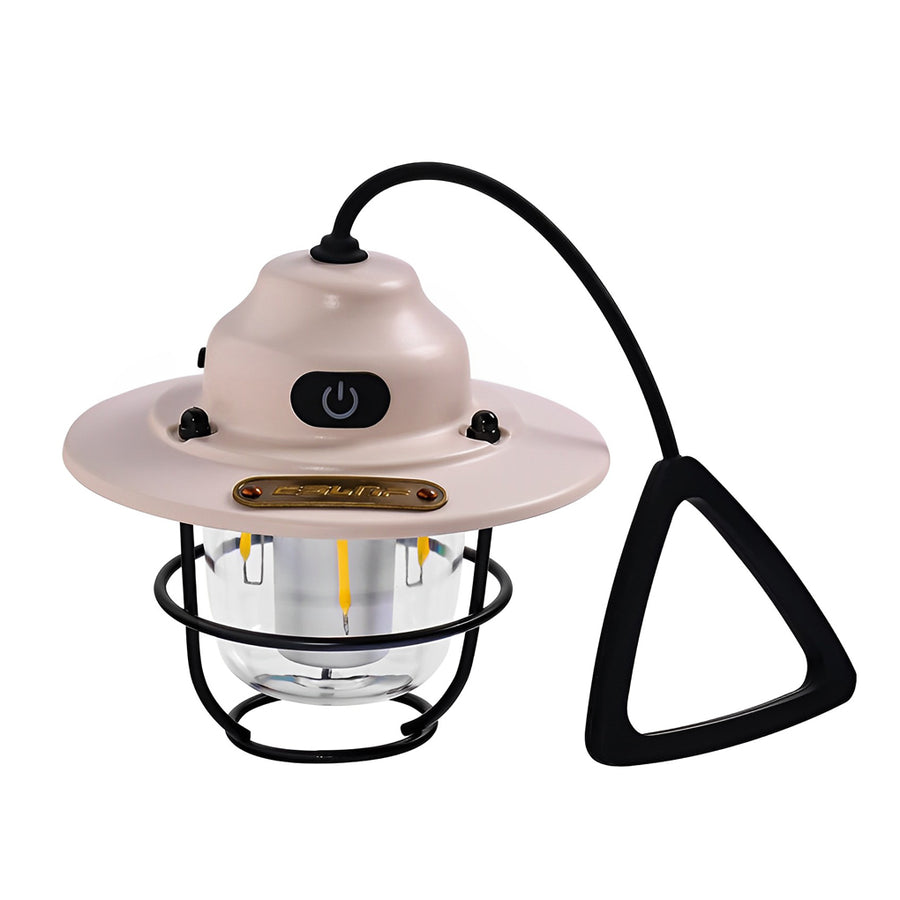 Portable hanging light in green, hanging beside another light for a coordinated look.