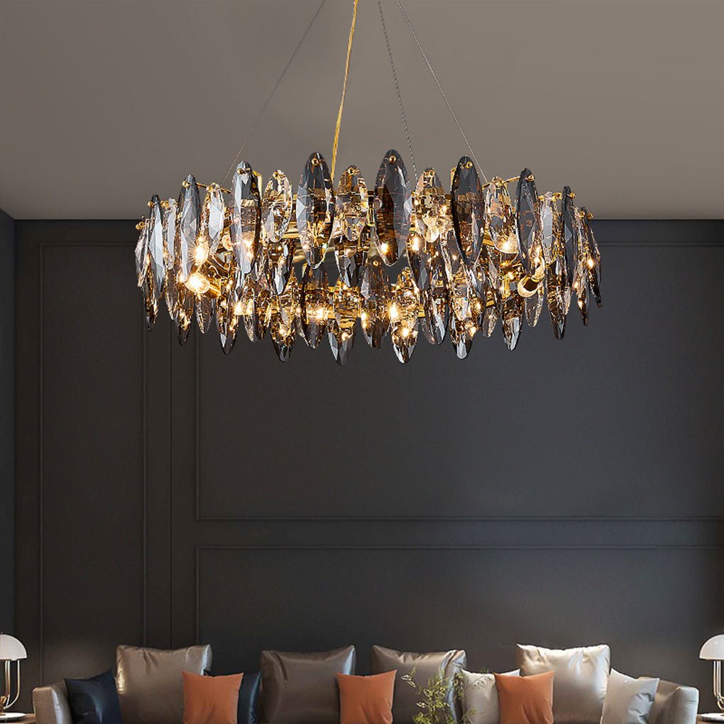 Postmodern Personality Creative Crystal Chandelier with Three - color LED