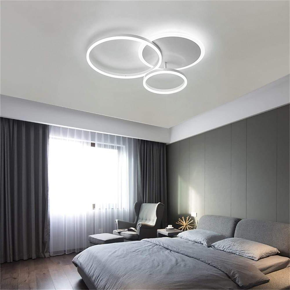 3 - Layers LED Modern Circle Flush Mount Light - 3 - Color Dimmable, 26"x20"