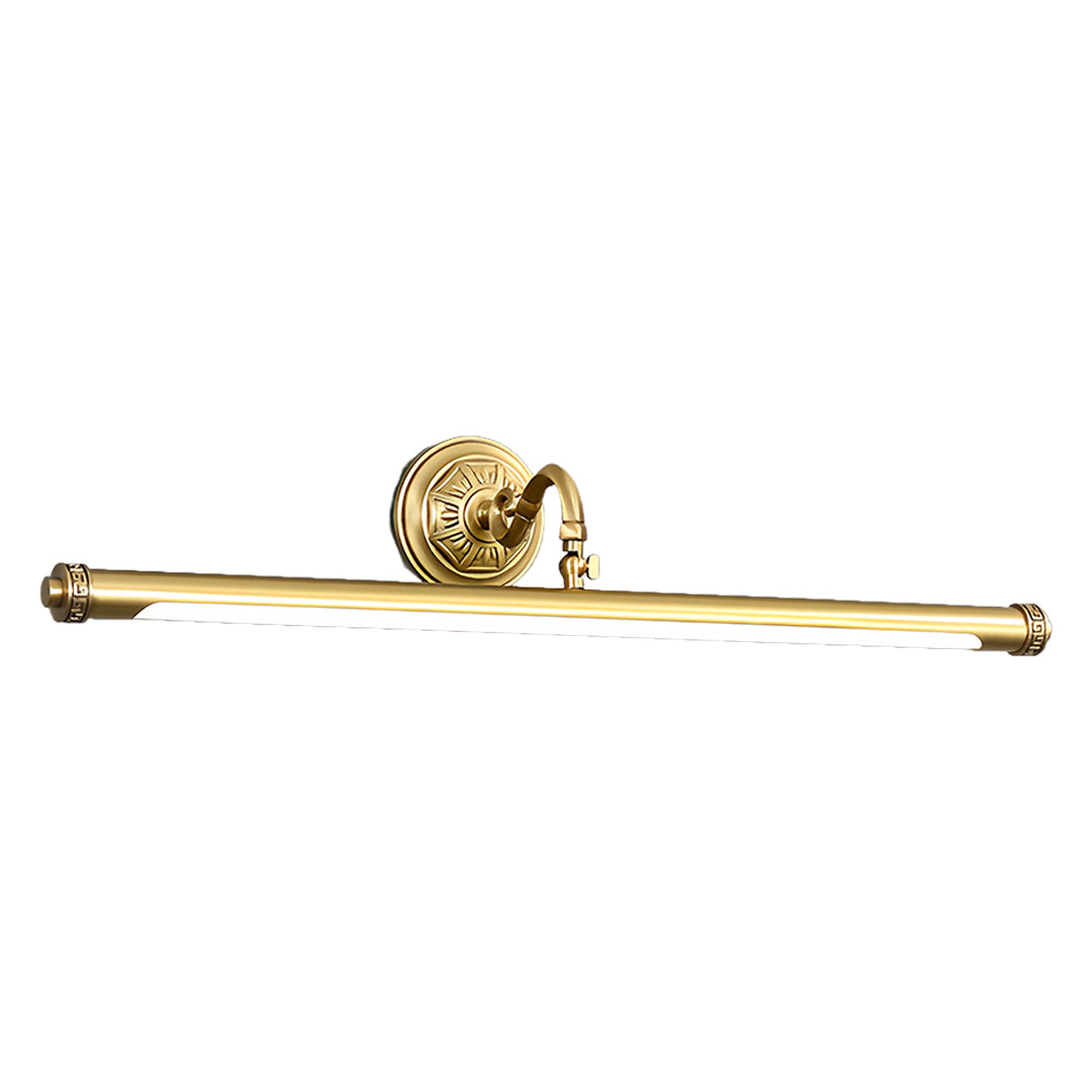 Premium gold bathroom vanity light with intricate decorative mount and polished finish