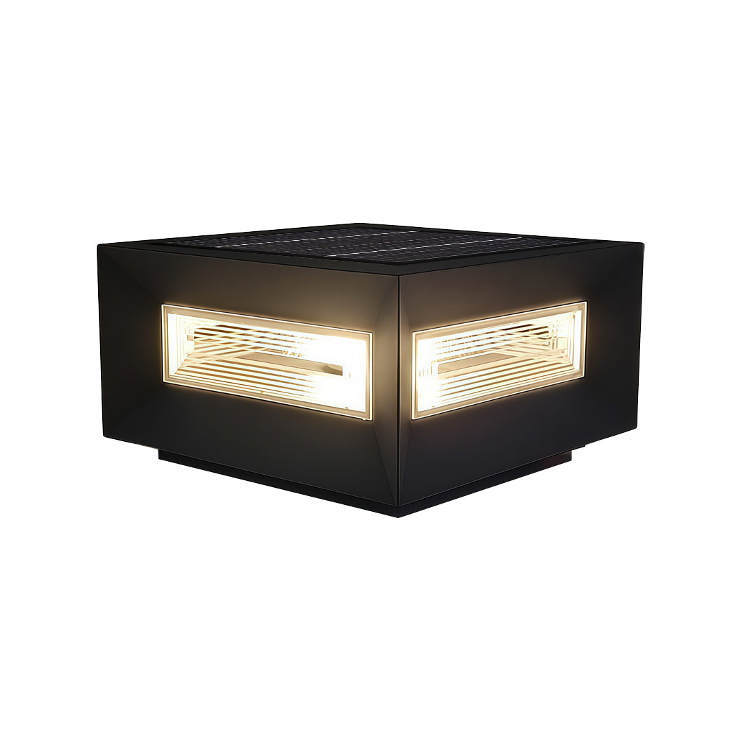 Create a safe and stylish exterior with square pillar lights modern cube frame solar fence lights, solar-powered and modern.