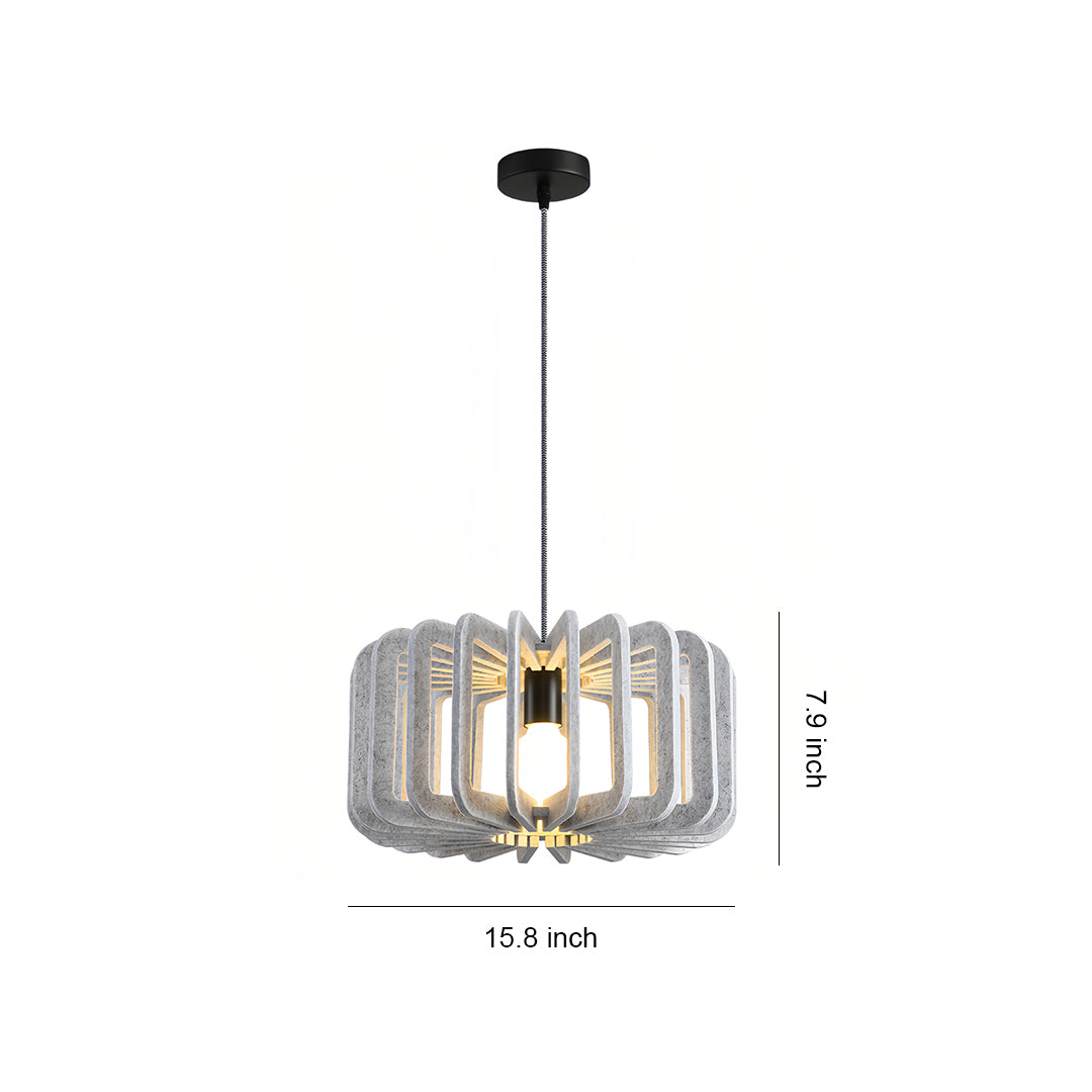 Product dimensions and size reference for the light gray Nordic pendant lights model.