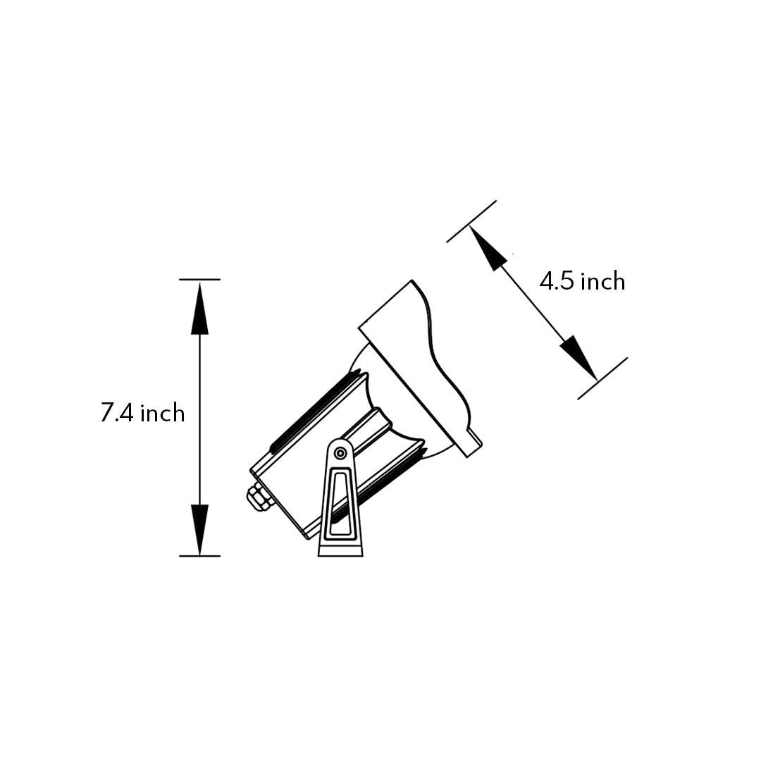 Professional LED spotlight with advanced optics and sleek black housing for precision landscape illumination