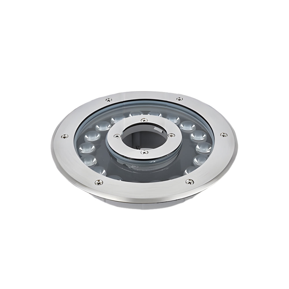 Professional grade LED fountain light fixture designed for permanent underwater installation