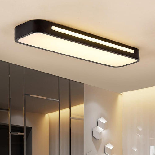 19 in. W 1 - Light Long Oval LED Flush Mount Minimalist Rectangular Ceiling Light