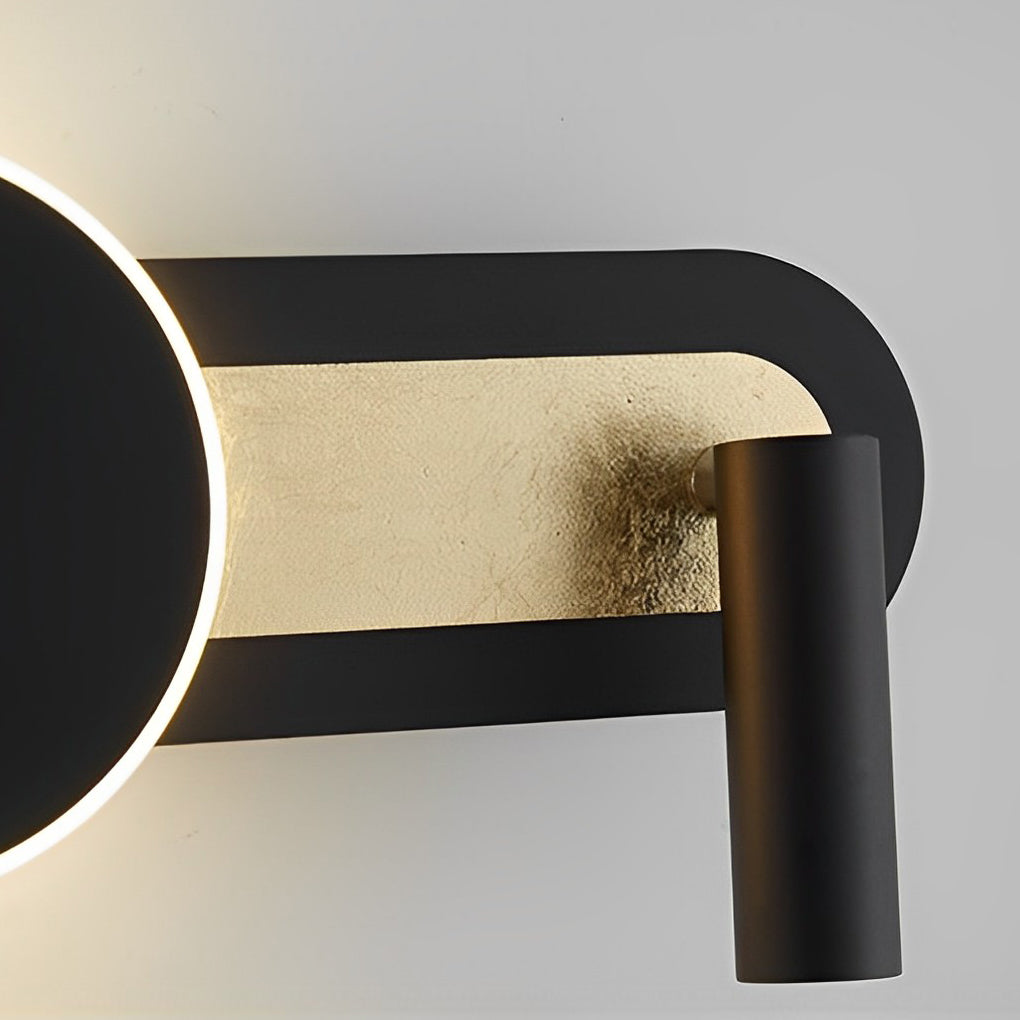 Reading light for bed wall mounted, highlighting a minimalist bedroom with gray and black decor.