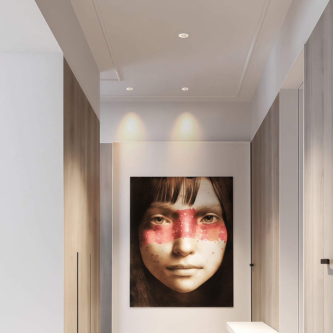 Recessed LED ceiling light illuminating minimalist hallway corridor with clean modern aesthetic.