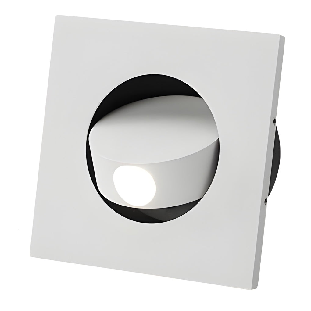 Square white recessed led reading lamp with soft warm reading illumination.