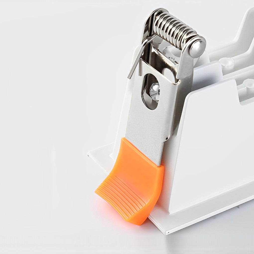 Close-up of recessed linear light fixture spring clip installation mechanism