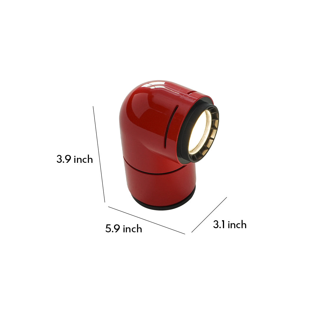 Compact red wall modern lights with curved design, ideal for accent lighting in contemporary spaces.