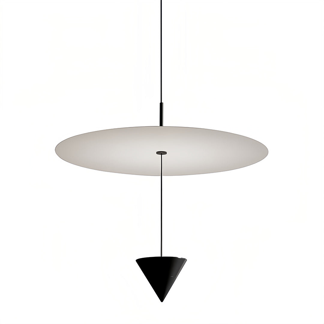 Refined 1 light pendant featuring round shade with contrasting black accent in contemporary form
