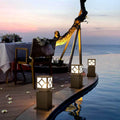 Elegant Solar - Powered Square Bollard Light Retro European Garden Lighting