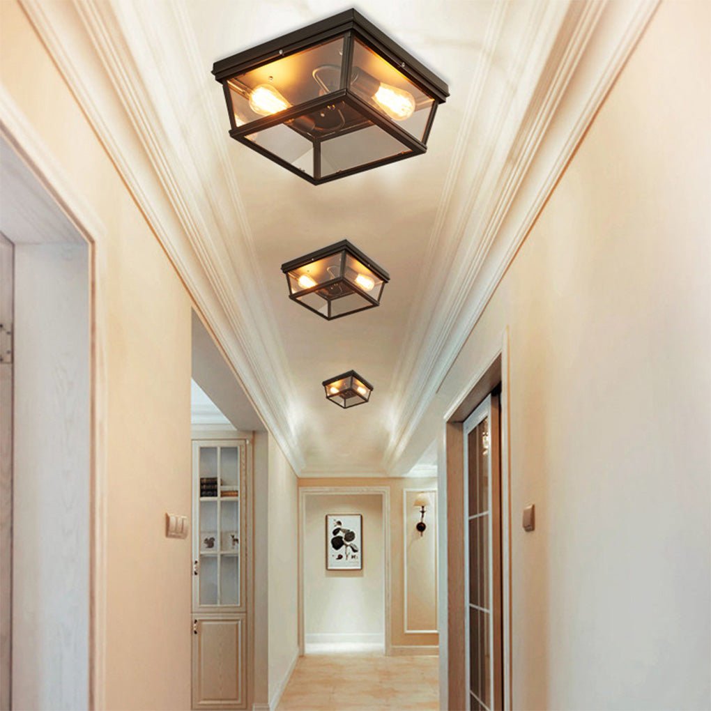 Retro Industrial Style Creative Double - head Porch Balcony Corridor LED Ceiling Lamp