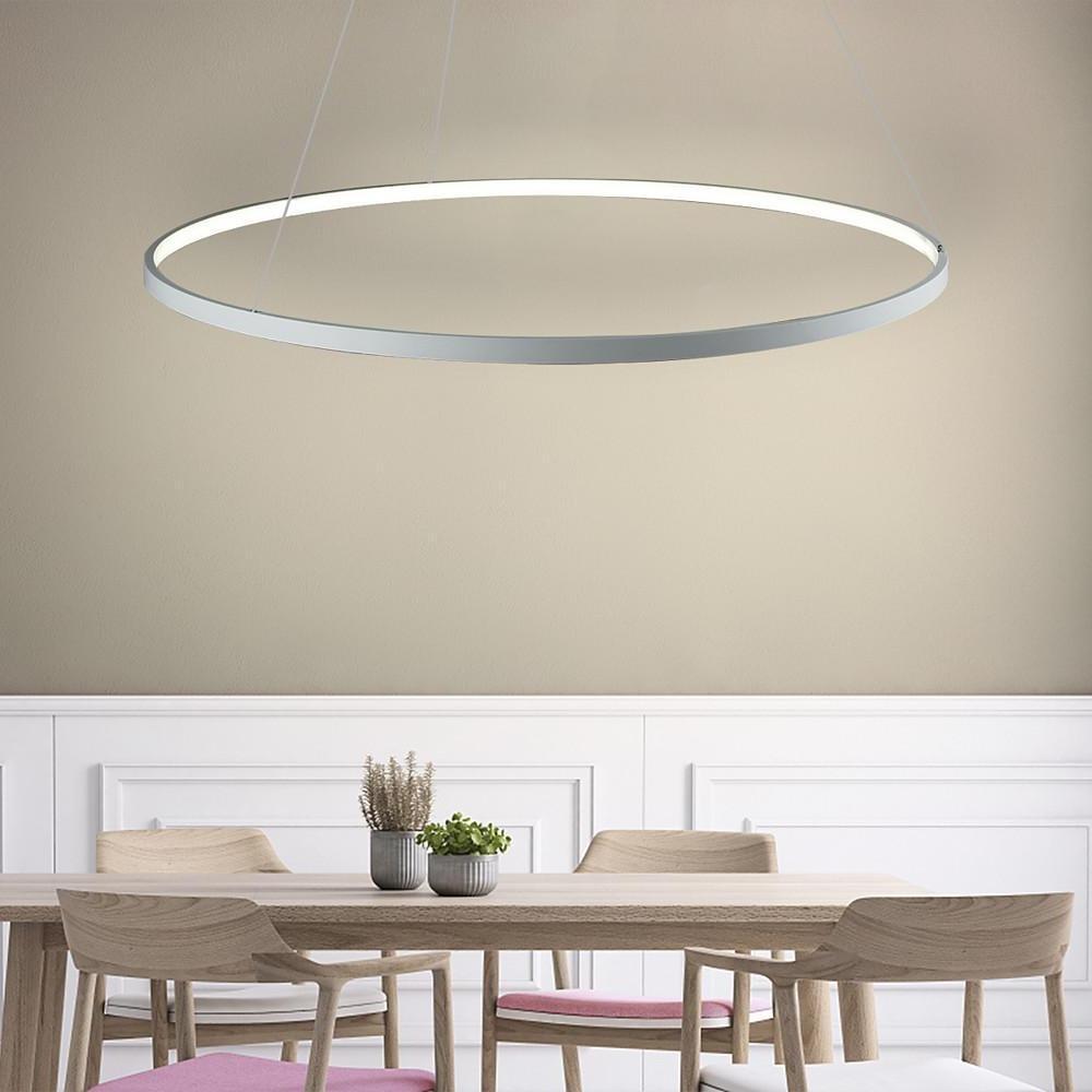 Modern ring chandelier LED design featuring sleek circular light rings for contemporary interiors.