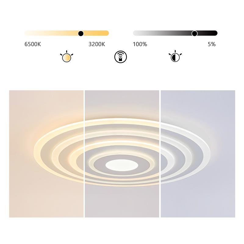 Round flush mount ceiling light with a sleek design, enhancing a modern interior.