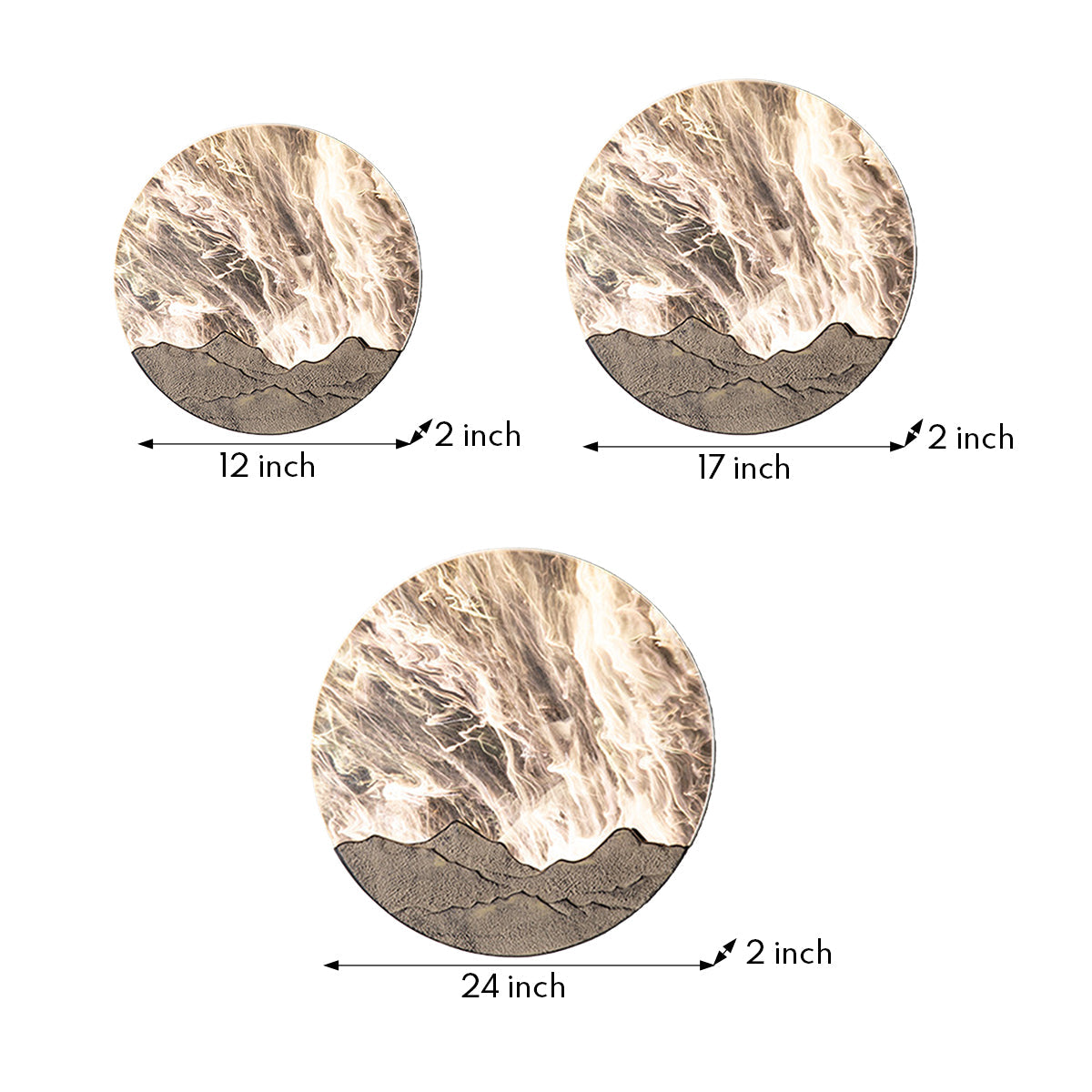 Line drawing of round outdoor sconce dimensions, providing installation specifications.
