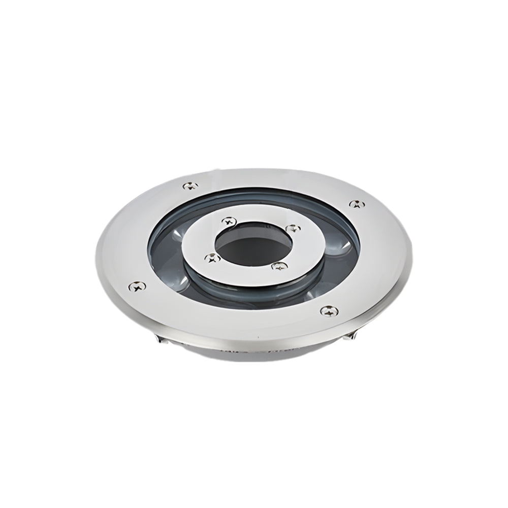 Round waterproof LED fountain light with stainless steel construction for underwater applications