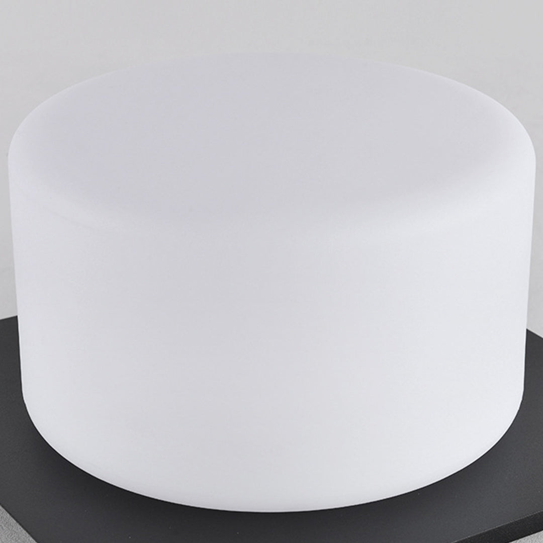 Silver Metal Table Lamp rounded cube light with soft white glow showcasing modern geometric design for outdoor spaces