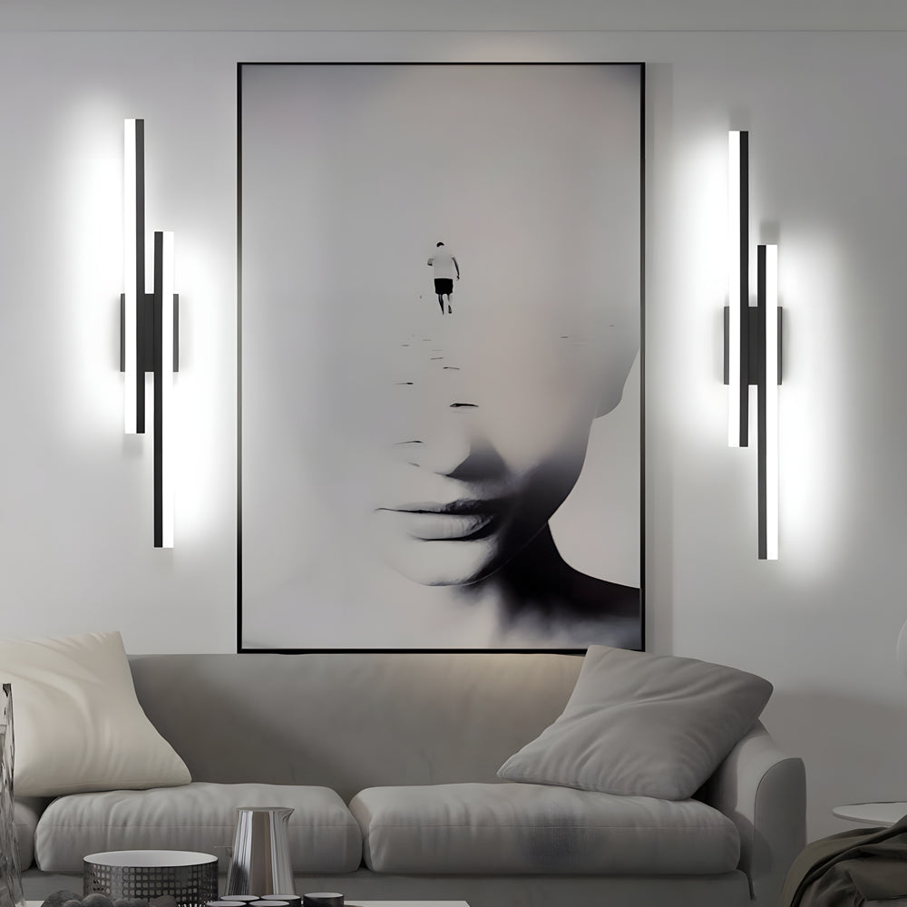 Contemporary side vanity light for bathroom featuring a white finish and integrated LED lighting for soft, warm illumination.