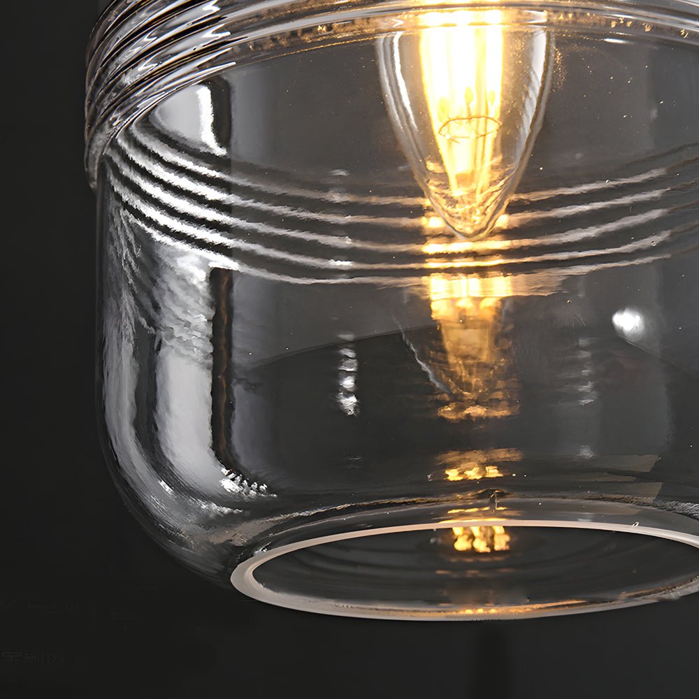 Simple Semi - Threaded Glass Three Step Dimming Copper Modern Pendant Lights