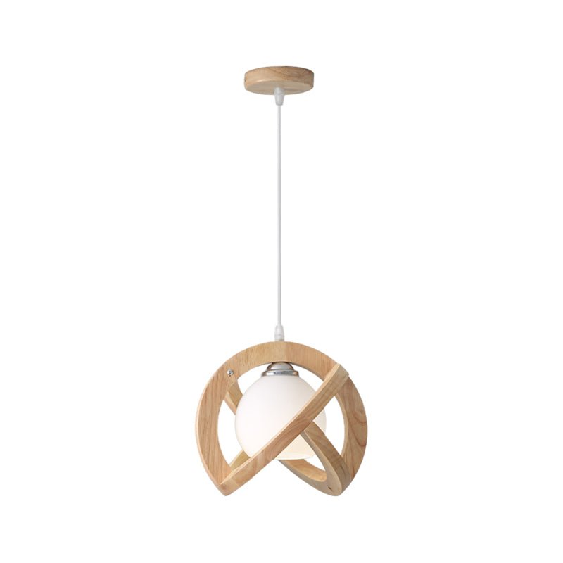 Simple Wood Glass LED Three Step Dimming Wabi - Sabi Japanese Pendant Lights