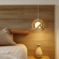 Simple Wood Glass LED Three Step Dimming Wabi - Sabi Japanese Pendant Lights