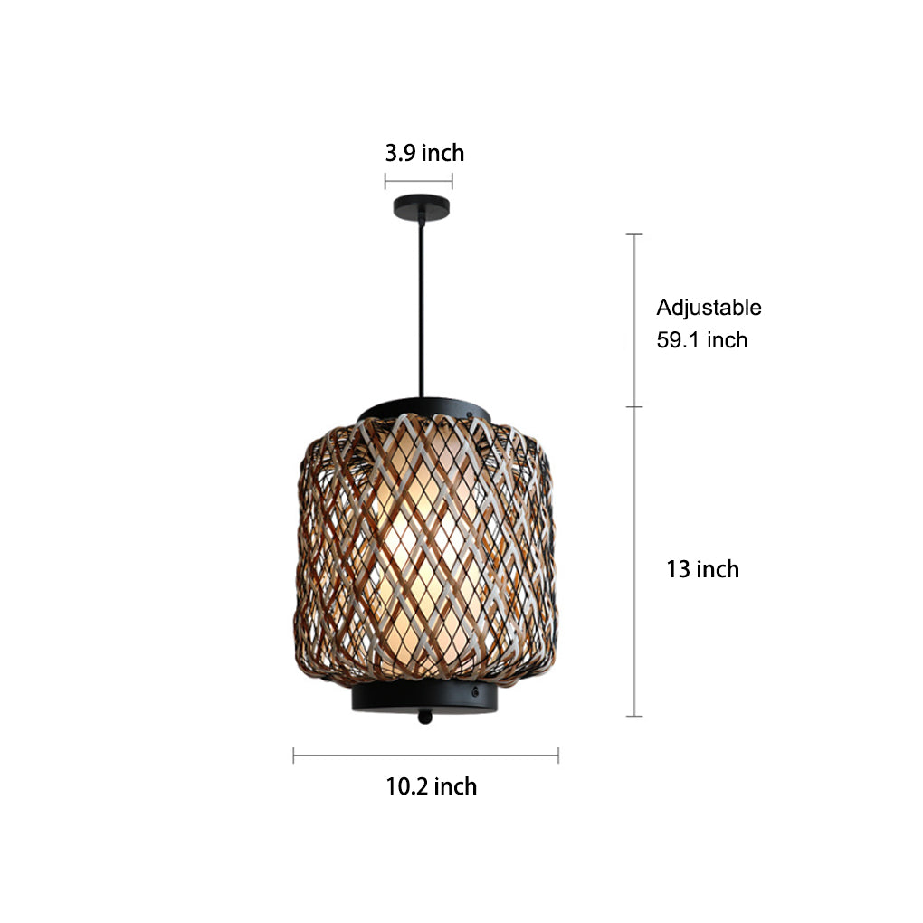 Hanging lantern lamp size comparison chart showing different dimensions.