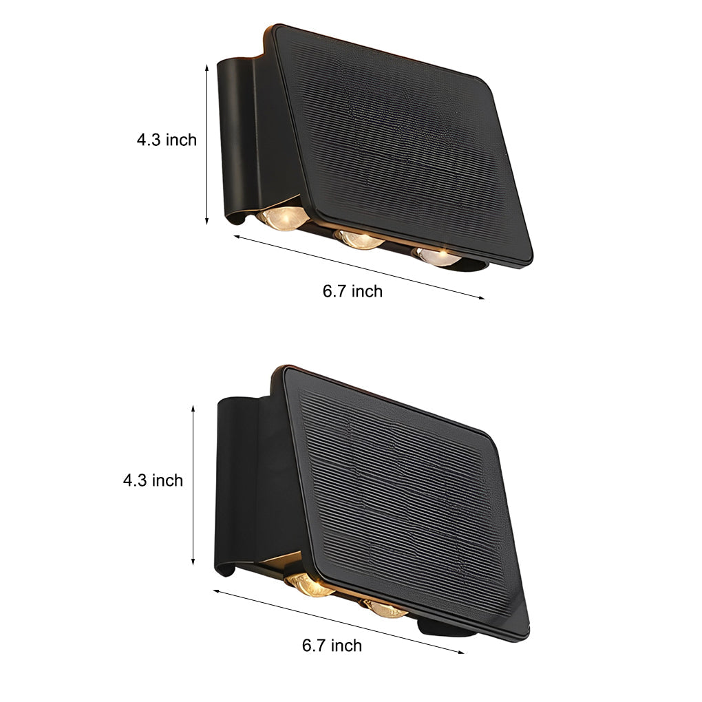 Wall sconce up and down light size comparison chart showing different dimensions.