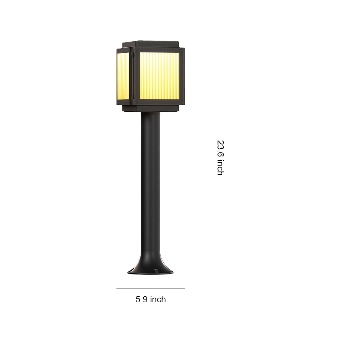 Size diagram of contemporary solar path light, showcasing dimensions.