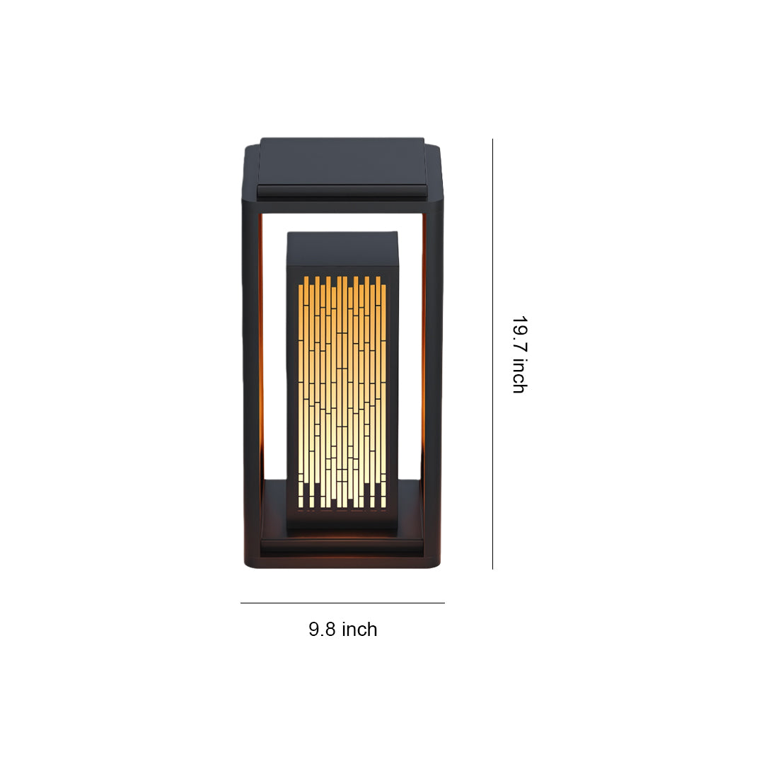 Size diagram of a square outdoor lantern, showcasing dimensions.