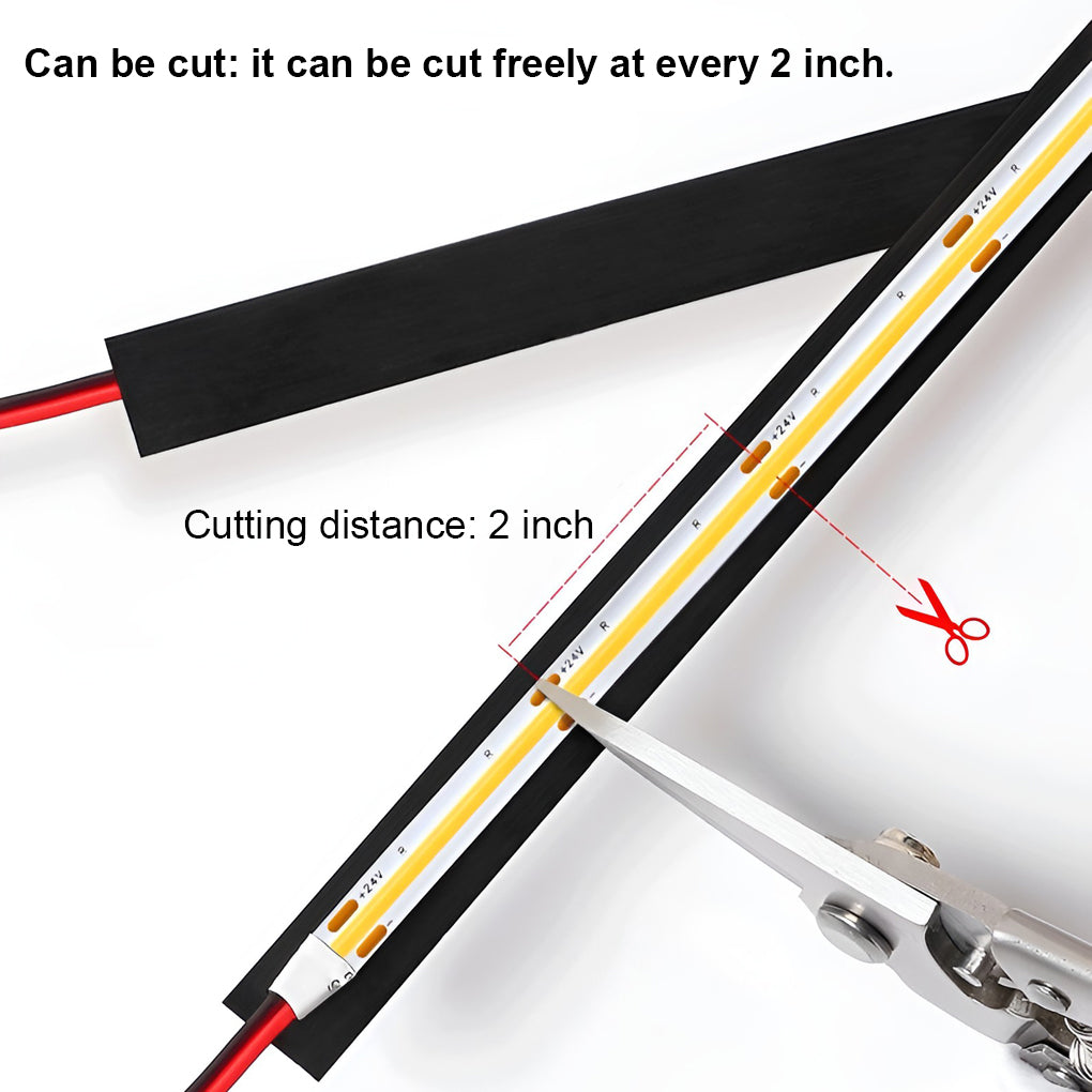 Skyline linear light showing cuttable LED strip with adjustable length