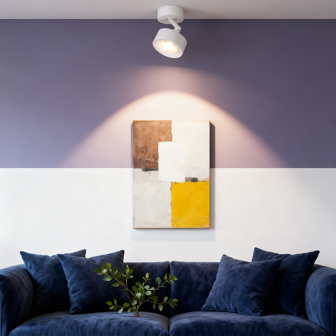 Enhance your home with adjustable LED ceiling spotlights, designed to provide directional light, perfect for highlighting key areas of your space.