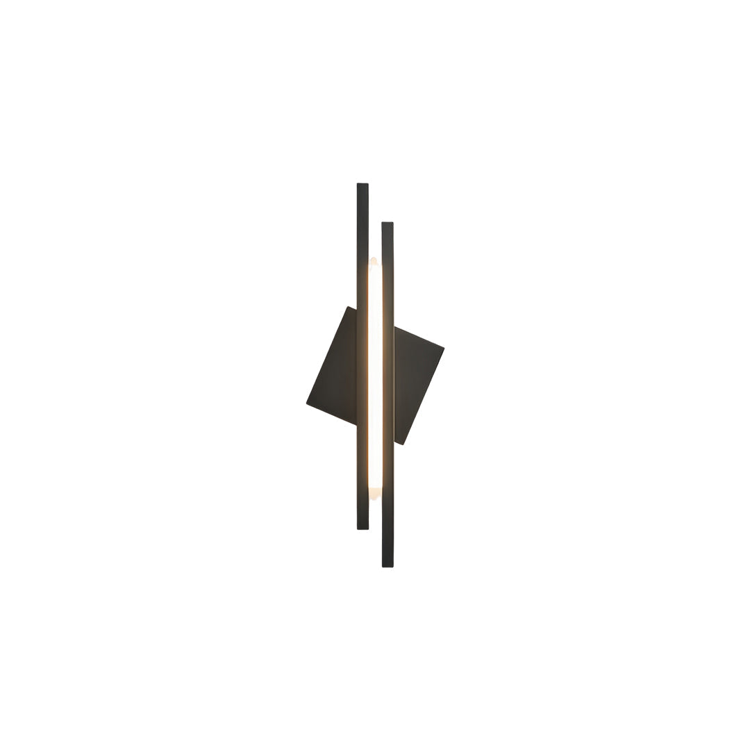Sleek black and gold metal floor lamp with a single diamond-shaped shade