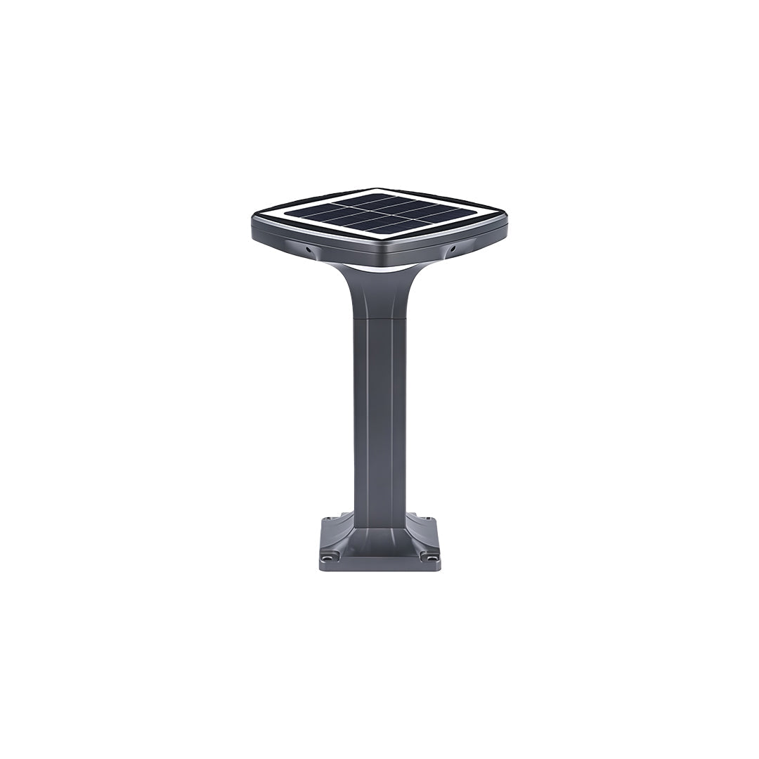Sleek black outdoor wall-mounted light beside a doorway, illuminating the entrance area.